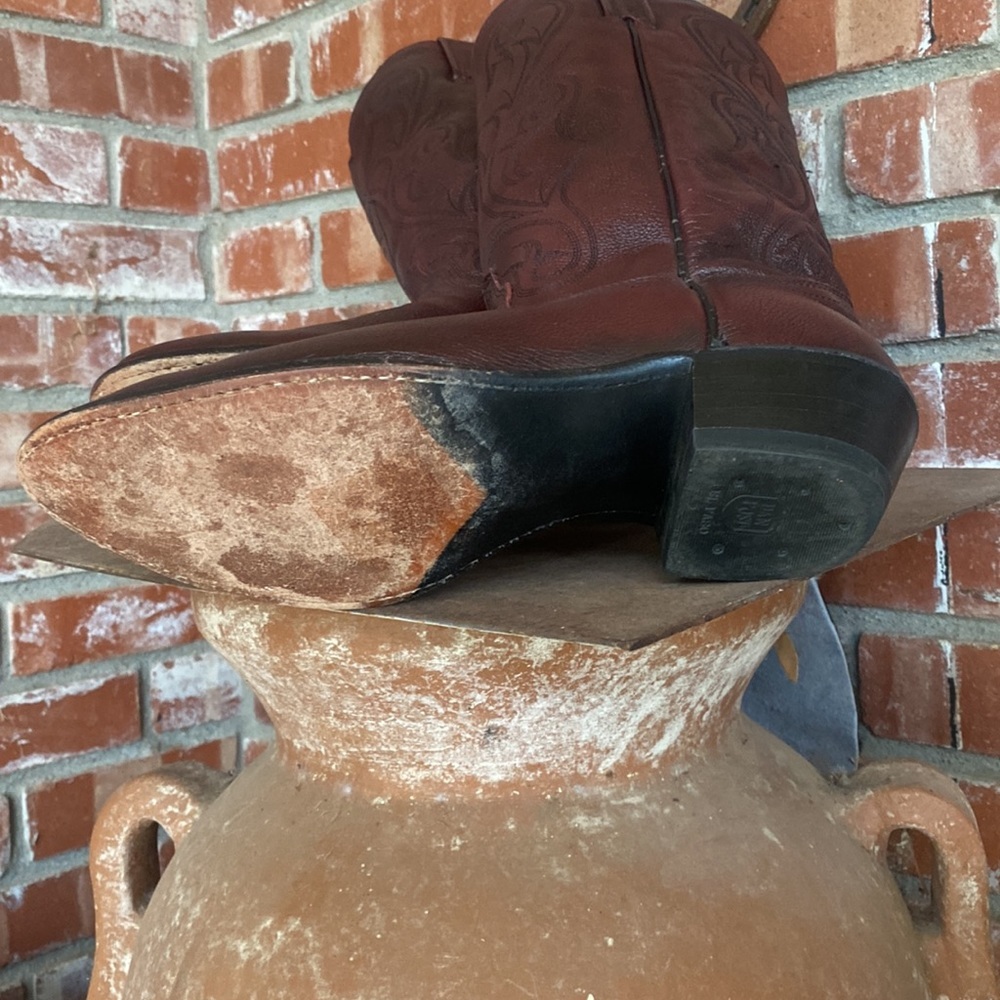 Women's Brown Leather Western Boots - Picture 11 of 11